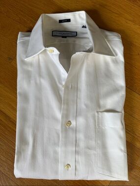 Men's Classic Tommy Hilfiger White Dress Shirt - Slim Fit